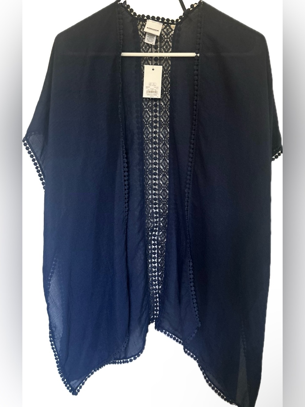 Navy Blue Crochet Shawl